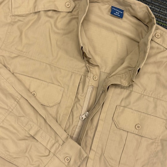 Propper Mens XL/R Khaki Tactical Button Front Long Sleeve Shirt - Picture 1 of 13